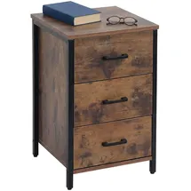 Relaxdays Nachtschrank 3 Schubladen 60 x 40 x 40 cm Braun/Schwarz