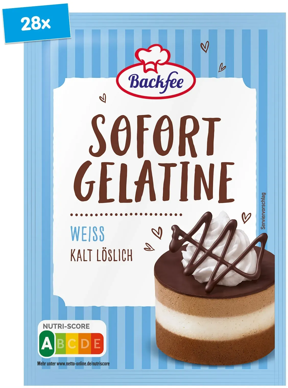 Backfee Sofort Gelatine 30 g, 28er Pack