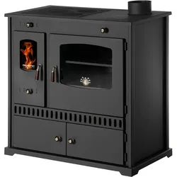 EEK A+ Küchenofen Holzherd Perfect ECO schwarz, rechte Version
