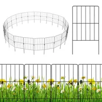 FANTASK 25 Stück Gartenzaun Metall, 60 cm hoch, dekorativer Zaun Garten, Garten Zaun Gartenbeet, Teichzaun Beetzaun (Schwarz)