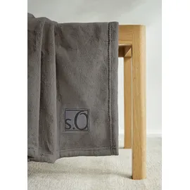 s.Oliver Kuscheldecke 150 x 200 cm Braun/Grau/Schwarz
