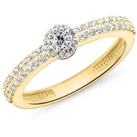 JEWLIX Goldring JEWLIX Verlobungsring aus 375er Gold mit Zirkonia goldfarben 54