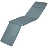 Beautissu Polsterauflage Luxus Deckchair Auflage LoftLux DC, 175x45x5cm, Taubenblau, Polsterauflage für Liegestuhl Gartenliege Polster Bezug Abnehmbar blau