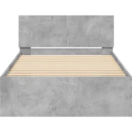 vidaXL Bettgestell mit Kopfteil Betongrau 100x200 cm Holzwerkstoff