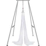 Vevor Aerial Yoga Hängematte Kit, Professioneller Yoga Ständer 295cm Höhe, Weiß Hängematte 6x2.6m, Maximale Tragfähigkeit, von 250kg, für Fitness Bodybuilding, Pilates, Gym, Zuhause