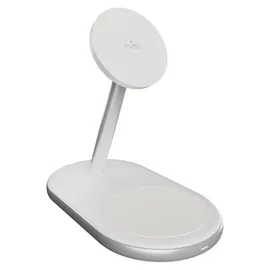 PURO 2in1 Mag Station Kabellose Ladestation für Handy und Kopfhörer - Weiß