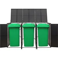 vidaXL Mülltonnenbox 207 x 80 x 117 cm schwarz