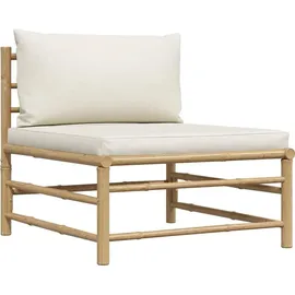 vidaXL Garten-Lounge-Set 2-tlg. cremeweiß Bambus
