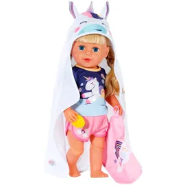 BABY BORN Puppenzubehör Kapuzenhandtuch Set Einhorn rosa