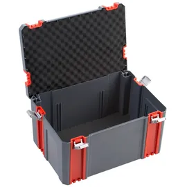 Primaster Systembox unbestückt grau-rot 44 x 31 x 25 cm