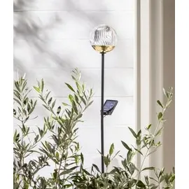 Dehner Solarleuchte Kunststoff/Metall Ø11/H130 cm 1er Set gold/transparent