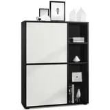 Vladon Highboard 79 x 105,5 x 35,5 cm Schwarz matt / Weiß matt