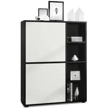 Vladon Highboard 79 x 105,5 x 35,5 cm Schwarz matt / Weiß matt