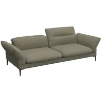 flexlux 3-Sitzer Salino, Funktionssofa, Relaxsofa, Sofa mit Arm- und Kopfteil-Verstellungen, Kaltschaum & Stahl-Wellen grün