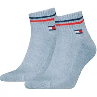 Tommy Hilfiger Unisex Quarter Socken, Blau, 35/38 (2er Pack)