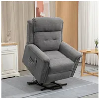 Homcom Aufstehsessel elektrisch Polyester 87 x 108 x 92 cm Grau mit Liegefunktion und Fernbedienung