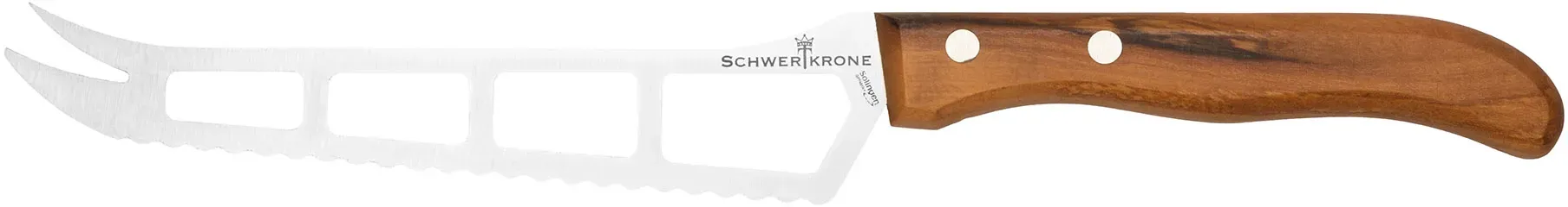 SCHWERTKRONE Käsemesser mit Wellenschliff Klingenlänge 13,5 cm Olivenholz