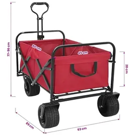vidaXL Bollerwagen faltbar rot