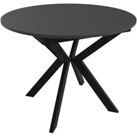 Mirjan24 Tisch, Schwarz, Rund,Rund, 100x76x100 cm, Esszimmer, Tische, Esstische