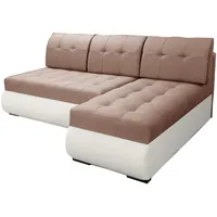 BROMARKT Ecksofa GRILIA L-Form Schlafsofa Wohnlandschaft Links/Rechts Couch, Bettkasten,Schlaffunktion,viele Farbvarianten (Rechts, Rino 61 - Rosa + Madrit 920, h80 x t141 x b200 cm)