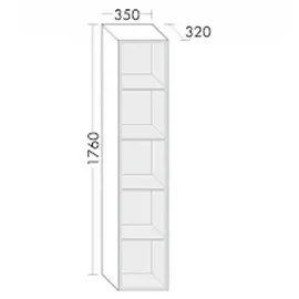 Burgbad Yumo Hochschrank, Anschlag rechts, eine Tür, mit LED-Innenbeleuchtung, Breite: 350mm, Griff G0179, Farbe: Basaltgrau Matt Melamin / Basaltgrau Matt Melamin