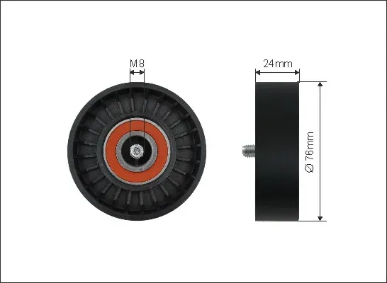 CAFFARO Umlenk-/Führungsrolle, Keilrippenriemen 500053 für Volvo LAND ROVER Ford