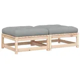 vidaXL Gartenhocker mit Kissen 2 Stk. Massivholz Kiefer