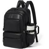 Shrrie Leder Rucksack Tasche Fit 17 Zoll Laptop für die Arbeit Reisen Business College Frauen Herren Leder Computer Tote Rucksack Tasche schwarz 35L geräumige Büro wasserdichte Rucksack Tasche