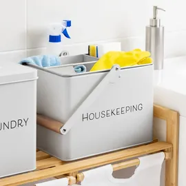 Navaris Aufbewahrungsbox Housekeeping 3 Fächer 3-tlg. grau