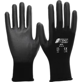 Nitras Nylonhandschuhe, schwarz PU-beschichtet, teilbeschichtet 6