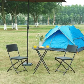 [en.casa] Mark Klapptisch Ø 60 x 74 cm Schwarz