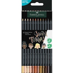 FABER-CASTELL Black Edition Skin Tones Buntstifte farbsortiert, 12 St.