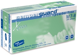 Semperguard® Einmalhandschuhe, Nitril, Xenon, Puderfrei, Farbe: weiß, 1 Packung = 200 Stück, Größe S