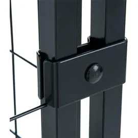 Estexo - Hundezwinger Hundekäfig Hundehaus 185x117x185 cm mit Dach Gehege Auslauf modular Schwarz
