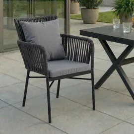 Idimex Gartenstuhl Textil schwarz/grau 6er Set