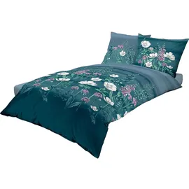 KAEPPEL Moody Floral Türkis 155 x 220 cm + 2 x 80 x 80 cm