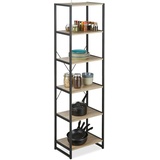 Relaxdays Standregal, hohes Bücherregal mit 6 Fächern, Regal Industrial Design, HxBxT: 180x50x35 cm,