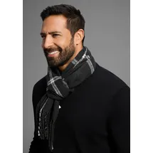 MAN'S WORLD Schal MAN'S WORLD, Damen, anthrazit, weiß, Web, Obermaterial: 100% Polyacryl, gemustert, kariert, unifarben mit Farbeinsatz, Modetücher Schal, mit dezent-auffälligem Karomuster - NEW