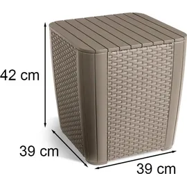 KETER Luzon Beistelltisch 39 x 39 cm cappuccino flaches Wicker