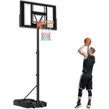Vevor tragbarer Basketballständer, 1,35 bis3,05 m höhenverstellbarer Basketballkorb, verstellbare Basketballanlage mit Nylonnetz & Rollen, tragbares Backboard-Set für Terrassen Poolrand
