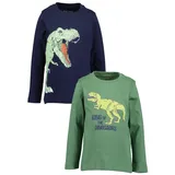 blue seven Jungen Langarmshirts MARKETPLACE - 2er Pack M03 - Ultramarin + DK GRÜN 110 - 110-116