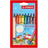 Gefederter Dreikant-Filzstift - STABILO Trio Scribbi - 8er Pack - mit 8 verschiedenen Farben