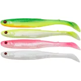 Savage Gear Gummishads Slender Scoop Shad - 4 Softbaits, Größe/Gewicht/Farbe:15cm / 17g / Dark Water Mix