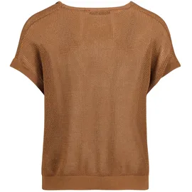 Betty Barclay Lochstrick-Pullover mit Wasserfallausschnitt Braun 44