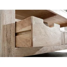 Massivmoebel24 Couchtisch Akazie 120x70x50 white stone getüncht NATURE White #33