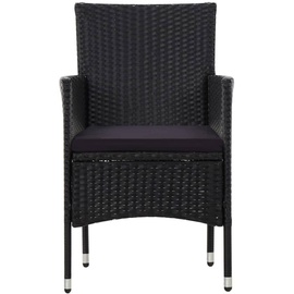vidaXL Garten Lounge-Set mit Auflagen 2-Sitzer Bank schwarz/schwarz