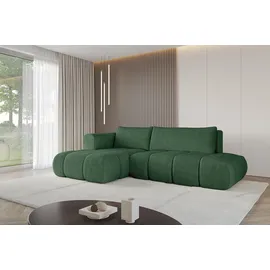 altdecor Ecksofa Cord mit Schlaffunktion 2-Sitzer Grün