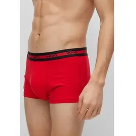 Hugo Herren. Boxershorts, 3er Pack - TRUNK TRIPLET Planet Logo, Cotton Stretch Schwarz/Rot/Weiß S