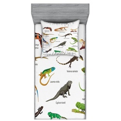 Bettwäsche bedrucktes 2-teiliges Bettwäscheset, Abakuhaus, Microfaser, Bunt Exotische Eidechse Reptilien bunt 140 cm x 200 cm