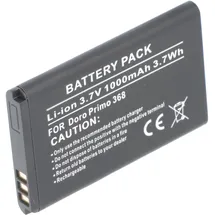 AccuCell Akku passend für Doro Primo 368, Maße 53,1x33,8x5,4mm, Li-ion Doro RCBNTC05, 3,7V, 1000mAh, 3,7Wh
